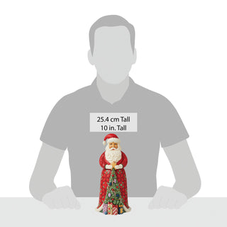 Jim Shore Heartwood Creek: Santa with Christmas Tree Coat Figurine sparkle-castle