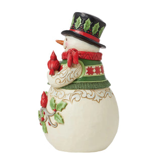 Jim Shore Heartwood Creek: Snowman with Cardinal Scene Figurine sparkle-castle