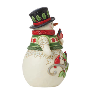 Jim Shore Heartwood Creek: Snowman with Cardinal Scene Figurine sparkle-castle