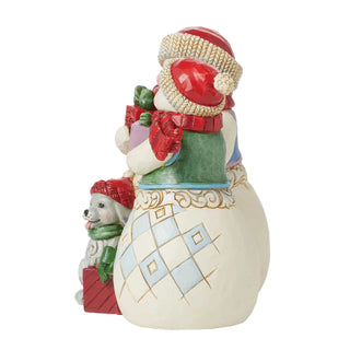 Jim Shore Heartwood Creek: Snowmen Couple with Puppy Figurine sparkle-castle