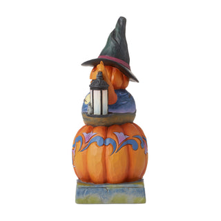 Jim Shore Heartwood Creek: Stacked Pumpkin Witch Figurine sparkle-castle
