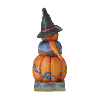 Jim Shore Heartwood Creek: Stacked Pumpkin Witch Figurine sparkle-castle