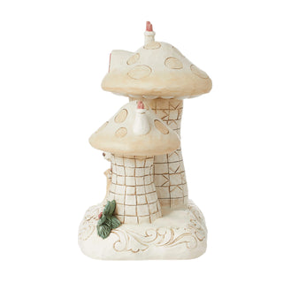 Jim Shore Heartwood Creek: White Woodland Mushroom House Figurine sparkle-castle
