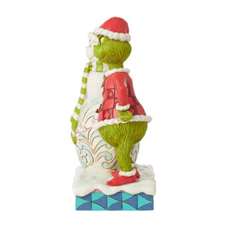 Jim Shore The Grinch: Grinch Standing Next To Grinchy Snowman Figurine sparkle-castle