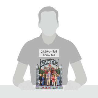 Jim Shore Willy Wonka: Willy Wonka with Children By Gate Figurine sparkle-castle