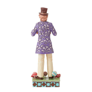 Jim Shore Willy Wonka: Willy Wonka With Rotating Golden Ticket Figurine sparkle-castle