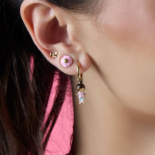 Polly Pocket™ Earring Set of 3: Gold sparkle-castle