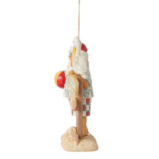 Jim Shore Heartwood Creek: Coastal Santa with Sign and Pelican Hanging Ornament sparkle-castle