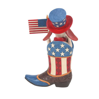 Jim Shore Heartwood Creek: Dog in Patriotic Boot Holding Flag Figurine sparkle-castle