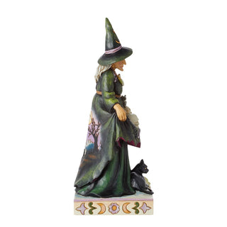 Jim Shore Heartwood Creek: Scary Witch With Skulls In Skirt Figurine sparkle-castle