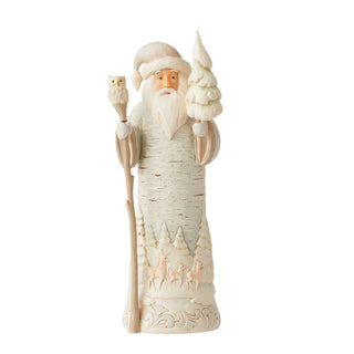 Jim Shore Heartwood Creek: White Woodland Birch Bark Santa Figurine sparkle-castle