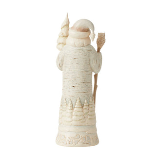 Jim Shore Heartwood Creek: White Woodland Birch Bark Santa Figurine sparkle-castle
