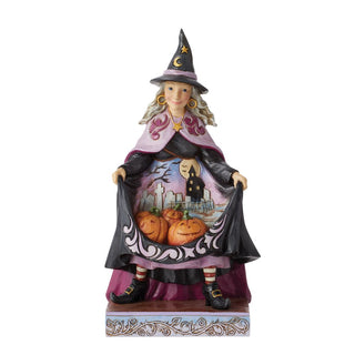 Jim Shore Heartwood Creek: Witch With Pumpkins In Skirt Figurine sparkle-castle