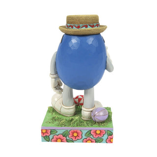 Jim Shore M&M'S: Blue M&M Wearing Easter Hat, Sunglasses and Bowtie Figurine sparkle-castle
