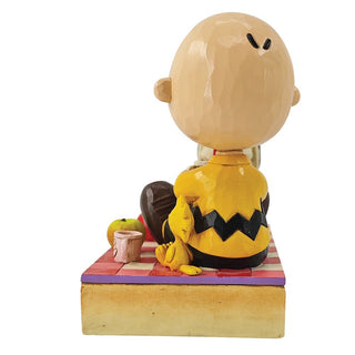 Jim Shore Peanuts: Snoopy, Charlie Brown & Woodstock On Picnic Figurine sparkle-castle