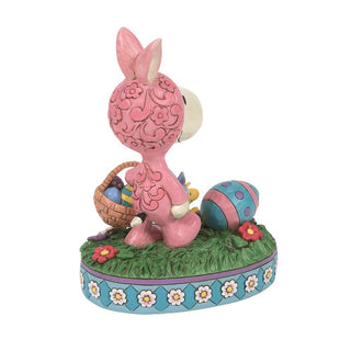 Jim Shore Peanuts: Snoopy & Woodstock In Easter Bunny Suits Figurine sparkle-castle