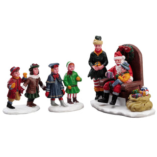 Lemax Caddington Village Accessory: Visiting Santa, Set of 3 sparkle-castle