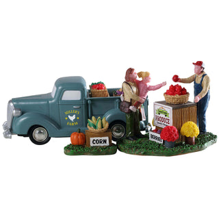 Lemax Harvest Crossing Village Accessory: Buy Local, Set of 2 sparkle-castle