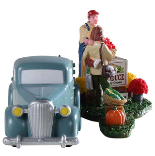 Lemax Harvest Crossing Village Accessory: Buy Local, Set of 2 sparkle-castle