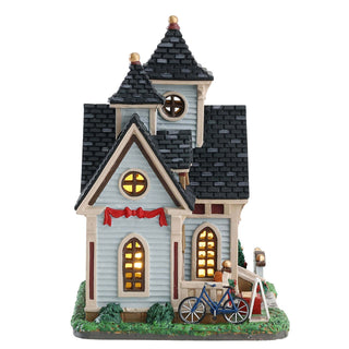 Lemax Harvest Crossing Village: Elm Valley Church sparkle-castle