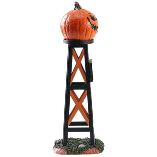 Lemax Spooky Town Halloween Village Accessory: Evil Pumpkin Water Tower sparkle-castle