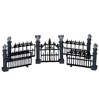 Lemax Spooky Town Halloween Village: Gargoyle Fence, Set Of 5 sparkle-castle