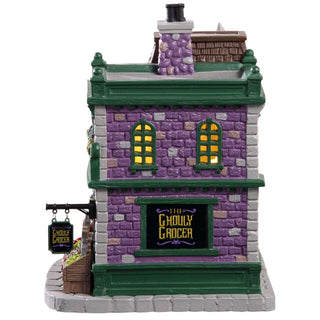 Lemax Spooky Town Halloween Village: Ghouly Grocer sparkle-castle