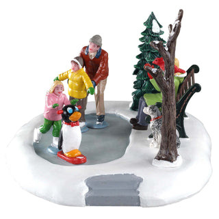 Lemax Vail Village Accessory: Beginner Skaters sparkle-castle