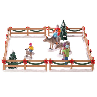 Lemax Vail Village Accessory: Reindeer Petting Zoo sparkle-castle