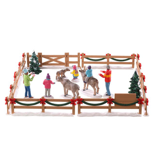 Lemax Vail Village Accessory: Reindeer Petting Zoo sparkle-castle