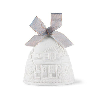 Lladró Holiday Collection: 2023 Christmas Bell Blue Hanging Ornament sparkle-castle