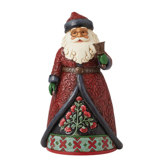 Jim Shore Heartwood Creek: Holiday Manor Santa with Bell Figurine sparkle-castle
