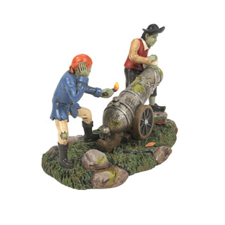 Department 56 Snow Village Halloween Accessory: Explosive Skullduggery sparkle-castle