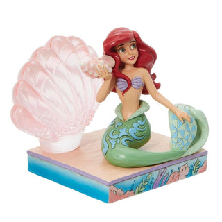 Jim Shore Disney Traditions: Ariel With Clear Resin Shell Figurine sparkle-castle