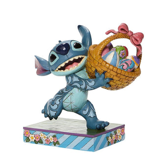 Jim Shore Disney Traditions: Stitch Running Easter Basket Figurine sparkle-castle