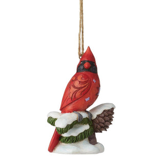 Jim Shore Heartwood Creek: Caring Cardinals Snowy Branch Hanging Ornament sparkle-castle