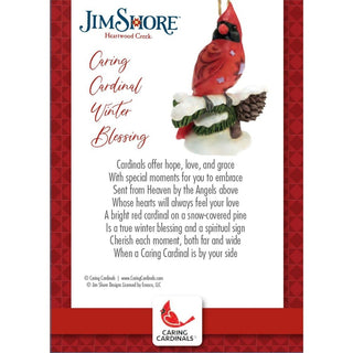 Jim Shore Heartwood Creek: Caring Cardinals Snowy Branch Hanging Ornament sparkle-castle