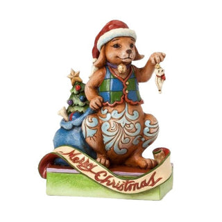 Jim Shore Heartwood Creek: Christmas Dog with Cat Ornament Figurine sparkle-castle