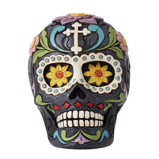Jim Shore Heartwood Creek: Day of the Dead Black Skull Figurine sparkle-castle