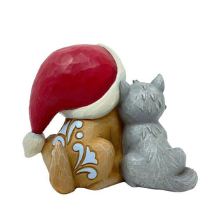 Jim Shore Heartwood Creek: Kitten Puppy Santa Hat Miniature Figurine sparkle-castle