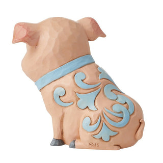 Jim Shore Heartwood Creek: Mini Piggy with Flower Collar Figurine sparkle-castle