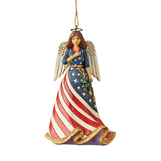 Jim Shore Heartwood Creek: Patriotic Angel Hanging Ornament sparkle-castle