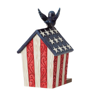 Jim Shore Heartwood Creek: Patriotic Decorative Birdhouse Figurine sparkle-castle