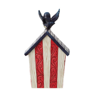 Jim Shore Heartwood Creek: Patriotic Decorative Birdhouse Figurine sparkle-castle