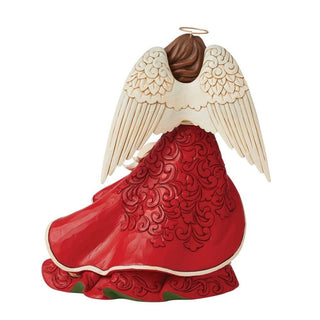 Jim Shore Heartwood Creek: Red Christmas Angel Figurine sparkle-castle
