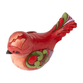 Jim Shore Heartwood Creek: Red Floral Bird Figurine sparkle-castle