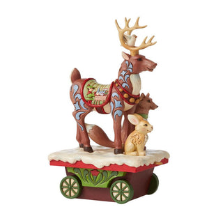 Jim Shore Heartwood Creek: Reindeer Animals Train Car Figurine sparkle-castle