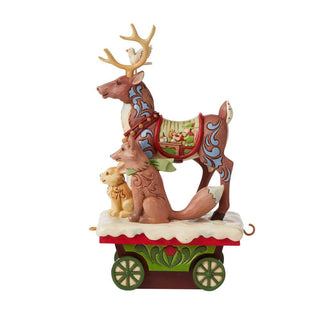 Jim Shore Heartwood Creek: Reindeer Animals Train Car Figurine sparkle-castle