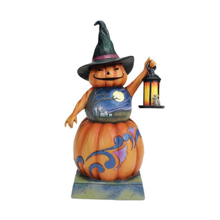 Jim Shore Heartwood Creek: Stacked Pumpkin Witch Figurine sparkle-castle