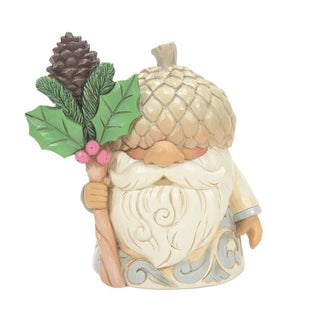 Jim Shore Heartwood Creek: White Woodland Gnome with Acorn Hat Figurine sparkle-castle